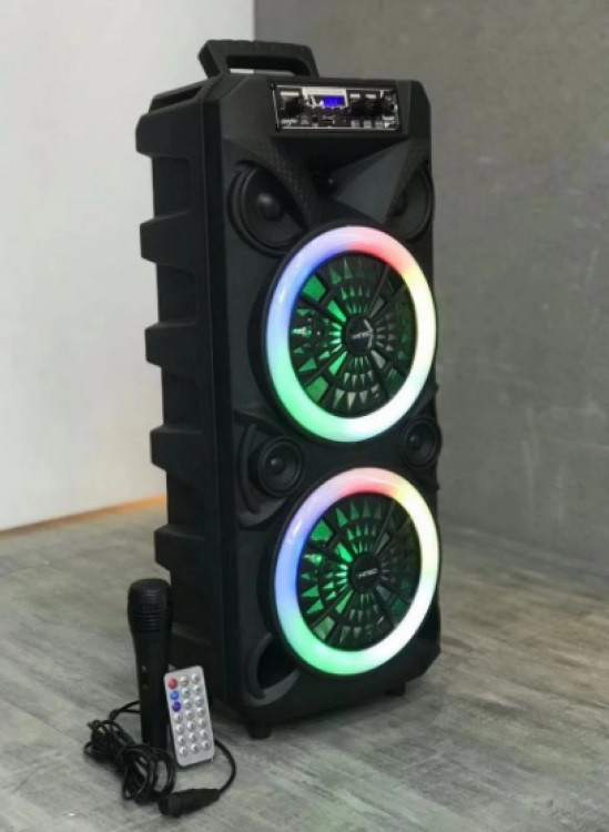 Портативна Bluetooth колонка KIMISO QS 224 7962 з мікрофоном та підсвічуванням Чорна