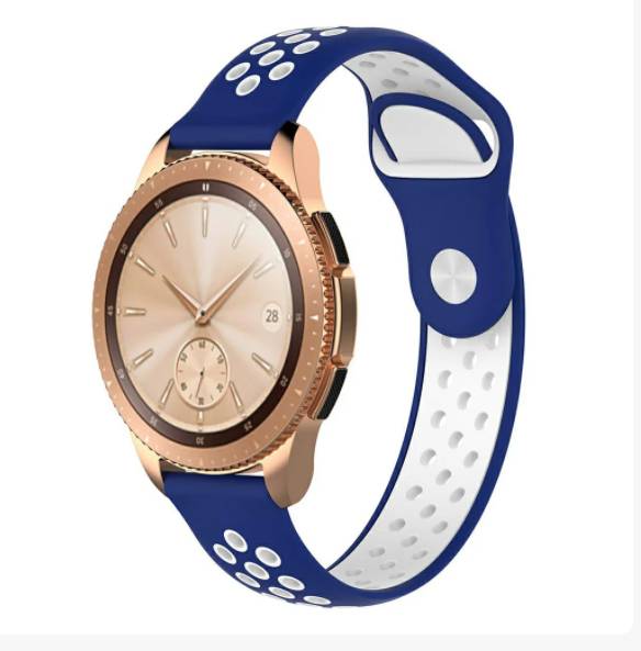 Ремінець BeWatch для Samsung Gear S3 Samsung Galaxy Watch 46 | Galaxy Watch 3 45mm силіконовий 22мм Синьо Білий (1020152)