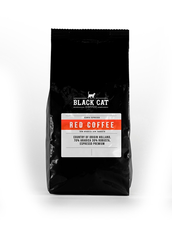 Кава в зернах Black Cat Red 70% Арабіки 30% Робуста 250г