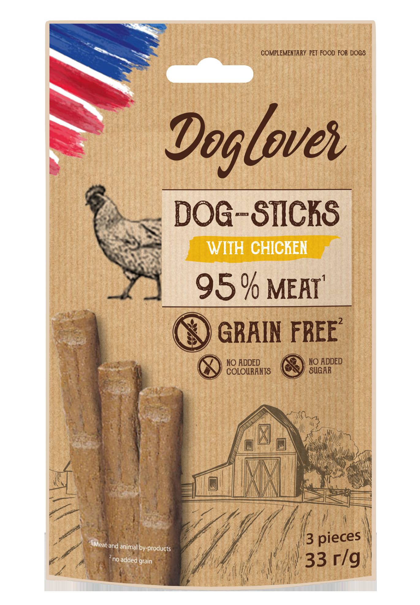 Палочки для собак с курицей DogLover Sticks chicken 3*11g 1005030