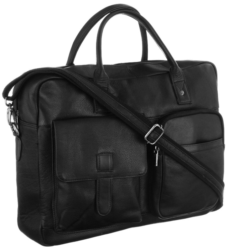 Мужская кожаная сумка-портфель для ноутбука до 14 дюймов Always Wild Черный (LAP15603NDM)