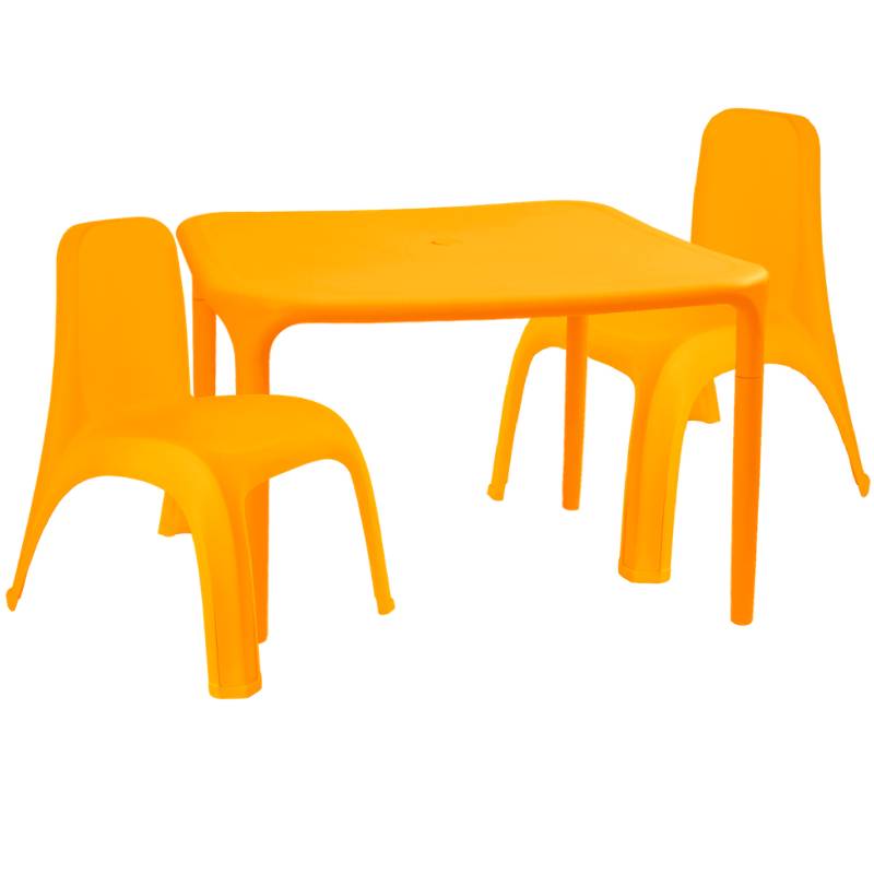 Дитячий стіл для творчості + 2 стільці Помаранчевий (18-100-05)
