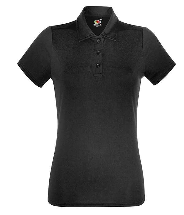Поло Fruit of the loom Performance polo Lady-Fit XS Черный (63-040-0)