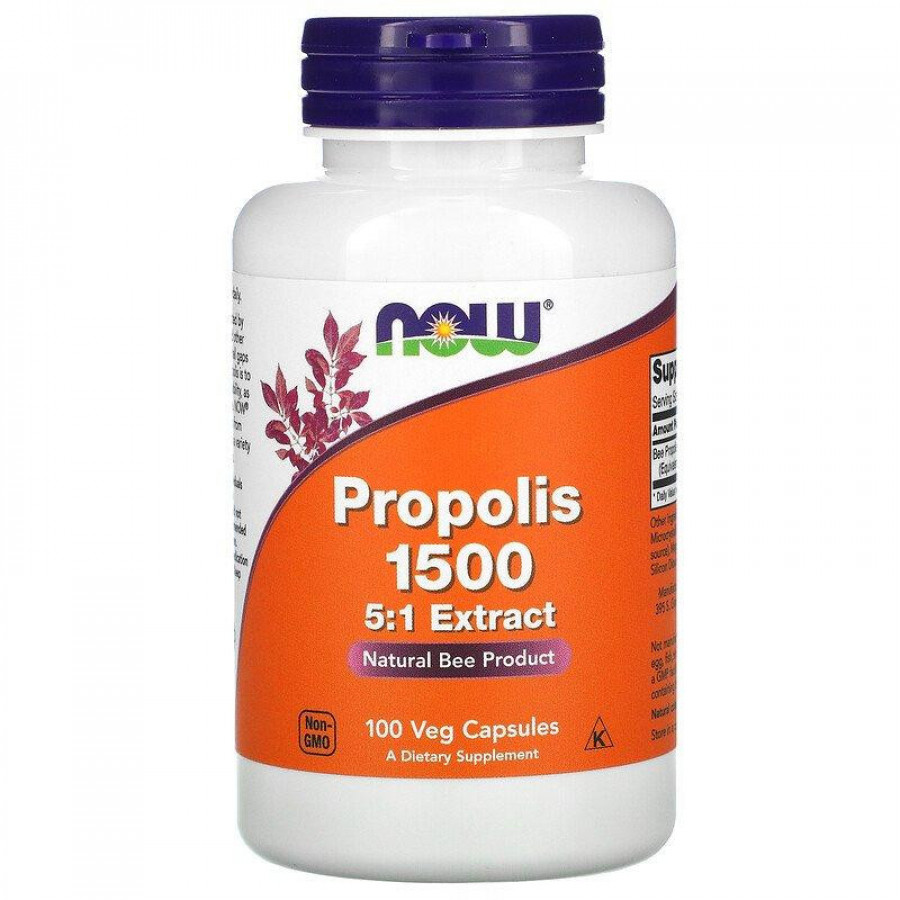 Натуральная добавка для иммунитета NOW Foods Propolis 1500 mg 100 Veg Caps