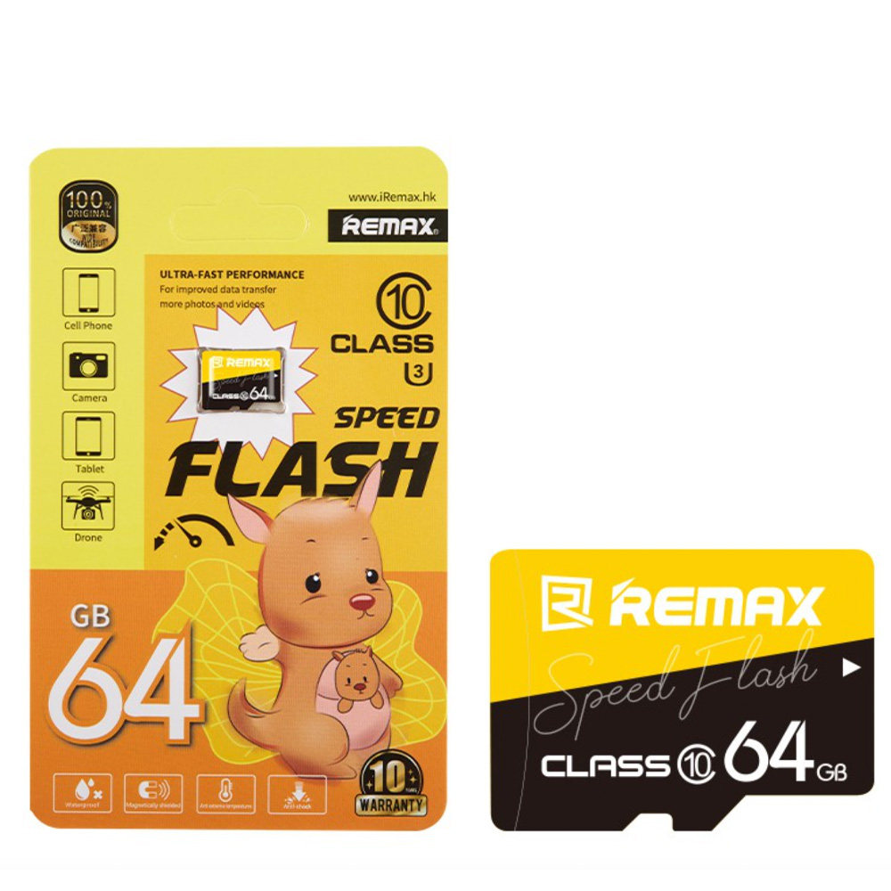 Карта памяти Remax 64GB Speed Flash Class 10 Micro SD Card