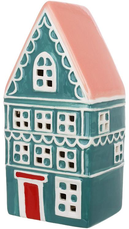 Светодиодный домик BonaDi Town 9х7.3х20 см Розово-бирюзовый DP232157
