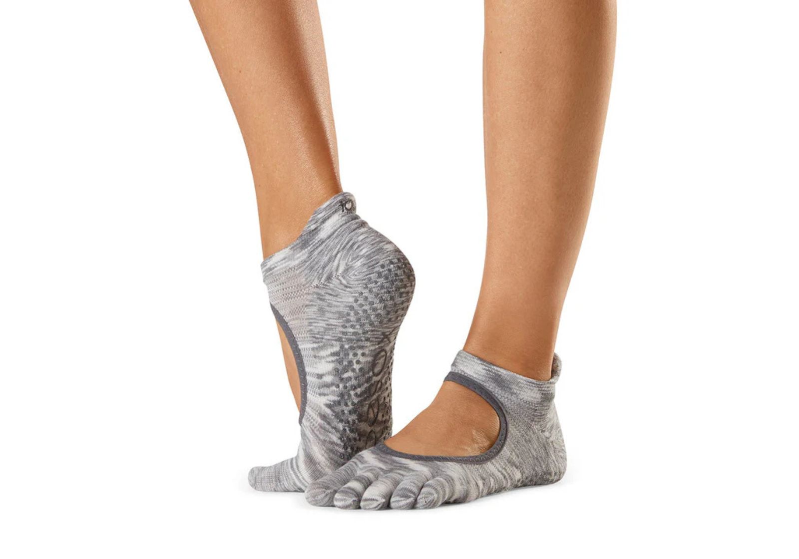 Носки для йоги ToeSox Full Toe Bellarina Grip Tec Motivate M 39-42.5 Grey