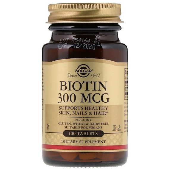 Биотин Solgar Biotin 300 mcg 100 Tabs