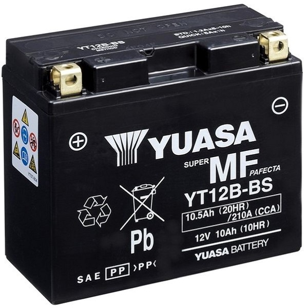 Мото аккумулятор Yuasa 10.5 Ah/12V MF VRLA Battery (сухозаряжений) (YT12B-BS)