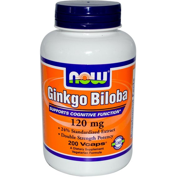 Гинкго Билоба NOW Foods Ginkgo Biloba Double Strength 120 mg 200 Veg Caps