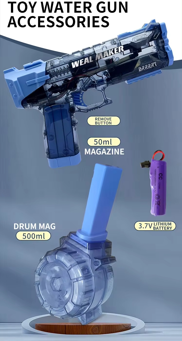 Водный пистолет детский No Brand Weal Maker на 2 обоймы 550 мл Разноцветный (W 555-blue)
