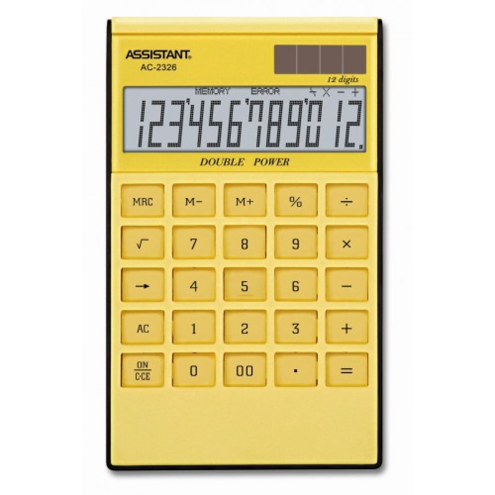 Калькулятор ASSISTANT АС02326 yellow 12 разрядов Желтый