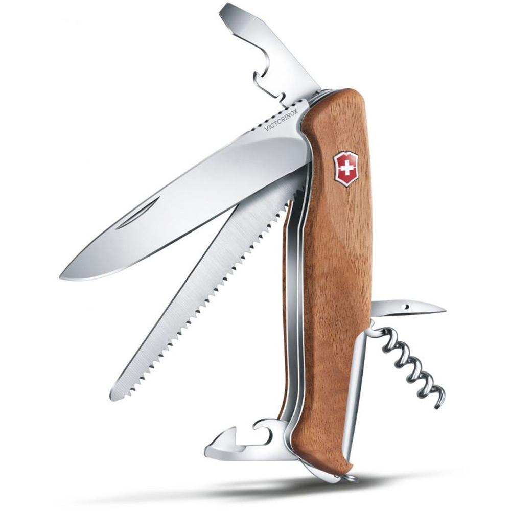 Складной швейцарский нож Victorinox Ranger 55 Wood 13 см в блистере Коричневый (0.9561.63B1)