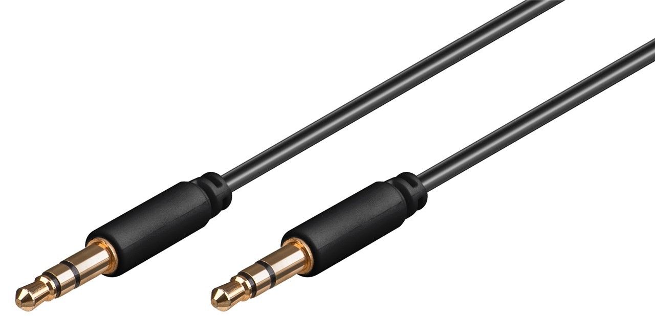 Кабель аудіо-сигнальний Goobay Jack 3.5mm 3pin M/M  2.0m Shielded AWG28 D=2.6mm AUX Cu чорний (75.06.9107)