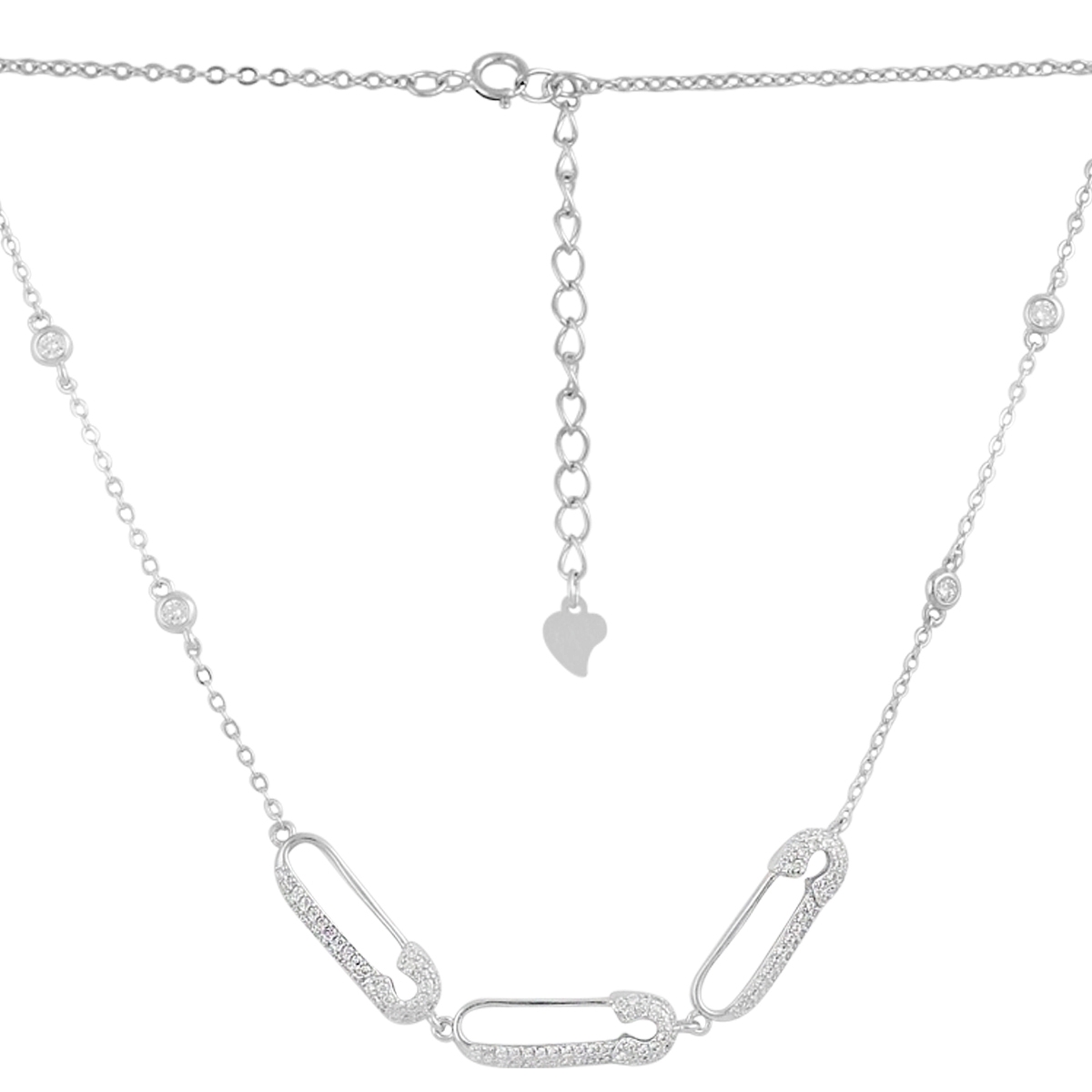 Серебряное колье SilverBreeze с фианитами (2128847) 420-460