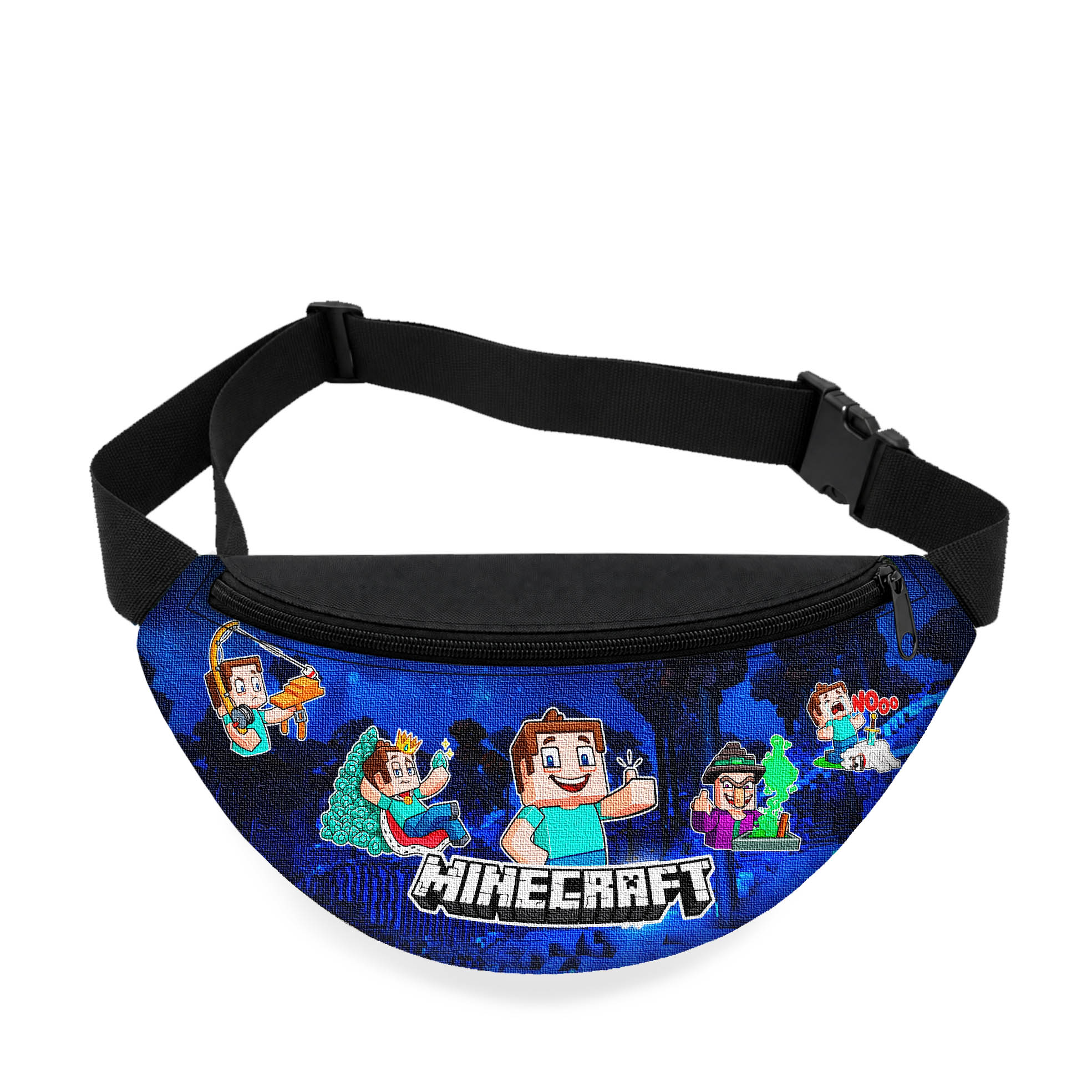 Дитяча сумка-бананка Minecraft 32x15x7.5 см, чорна — арт. 2342422179