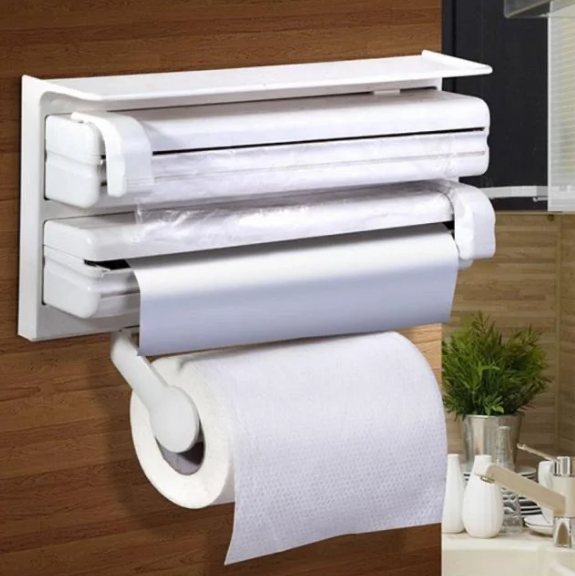 Держатель настенный Kitchen Roll Triple Paper для бумажных полотенец пищевой пленки фольги