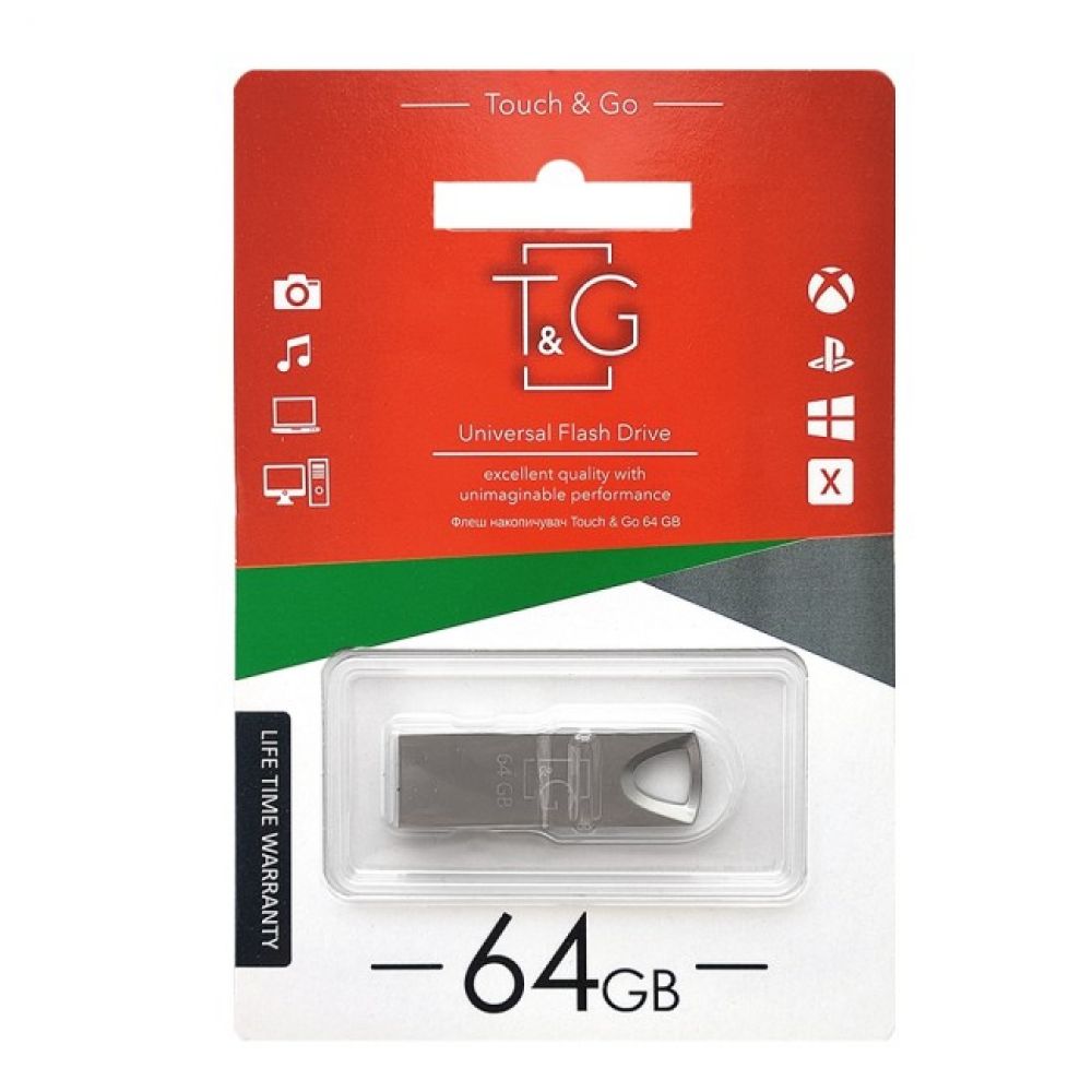 Флеш память T&G USB 2.0 64GB Metal 117 Steel
