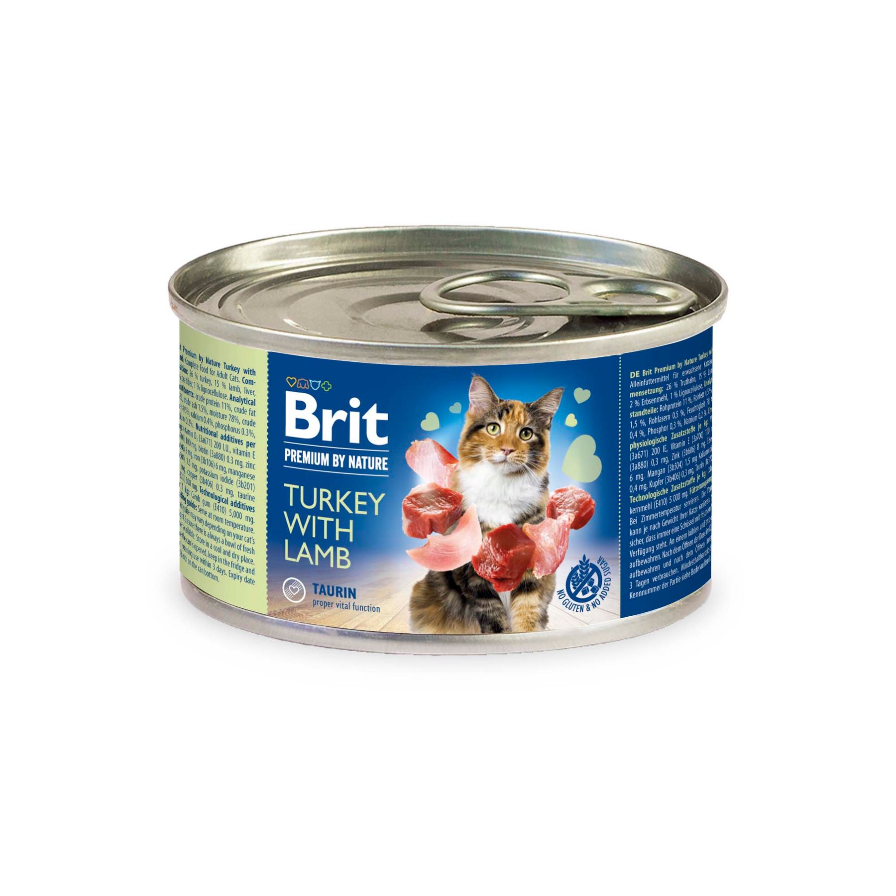 Вологий корм для котів Brit Premium Turkey Lamb 200 г (паштет з індичкою та ягням)