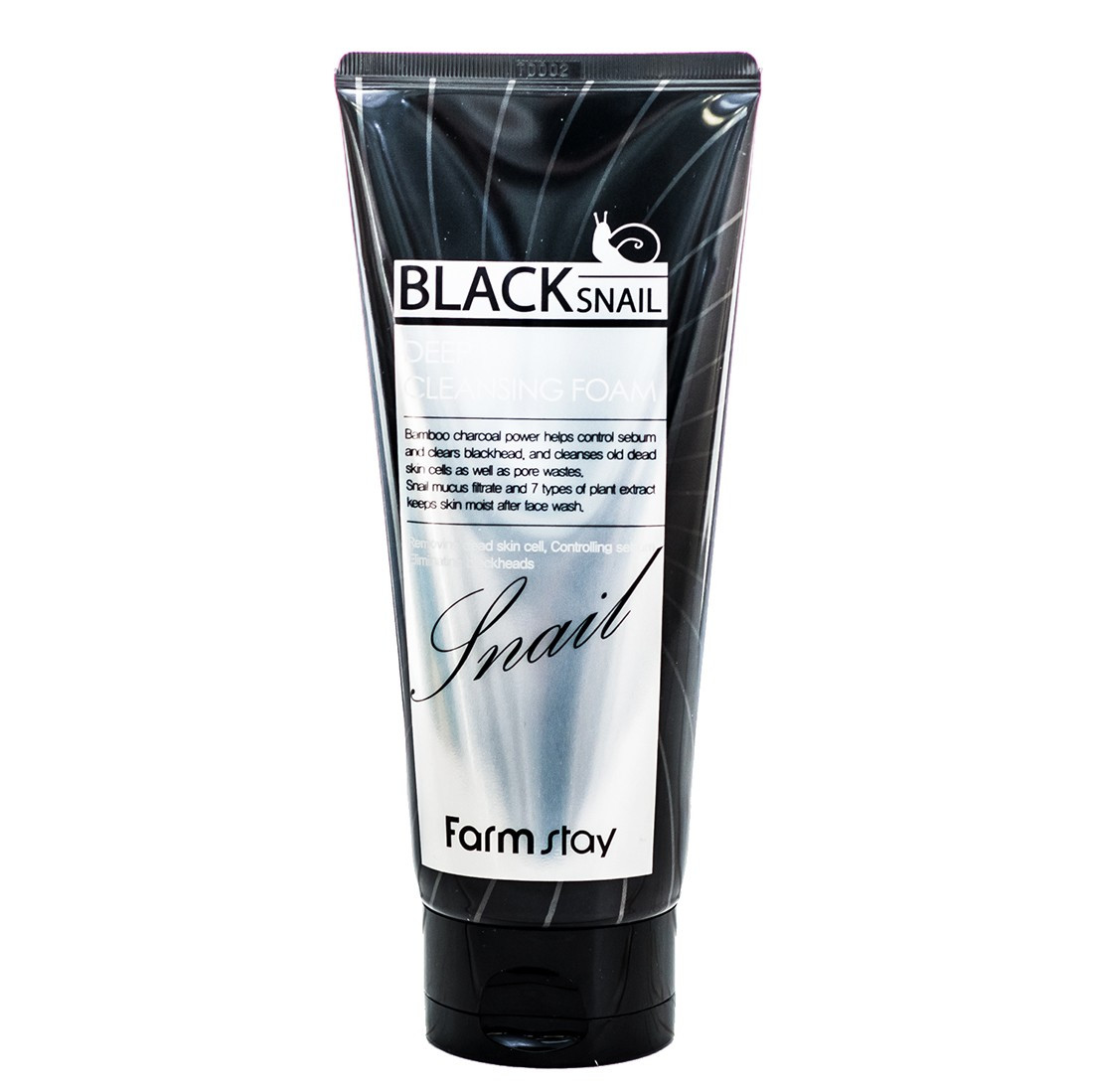 Очищаюча пінка з муцином чорного равлика Black Snail Deep Cleansing Foam FarmStay 180 мл