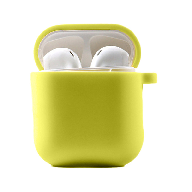 Силіконовий футляр Epik з мікрофіброю для навушників Airpods 1/2 Жовтий / Bright Yellow 1064810