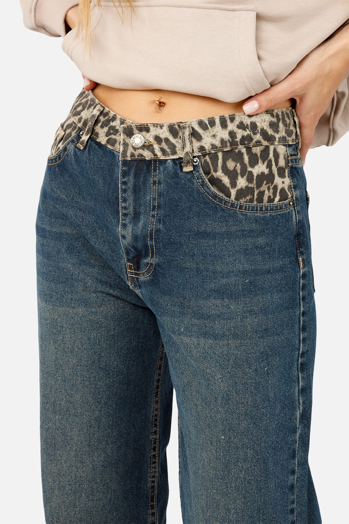 Женские Джинсы IT'S BASIC wide leg 38 Синий ЦБ-00261154
