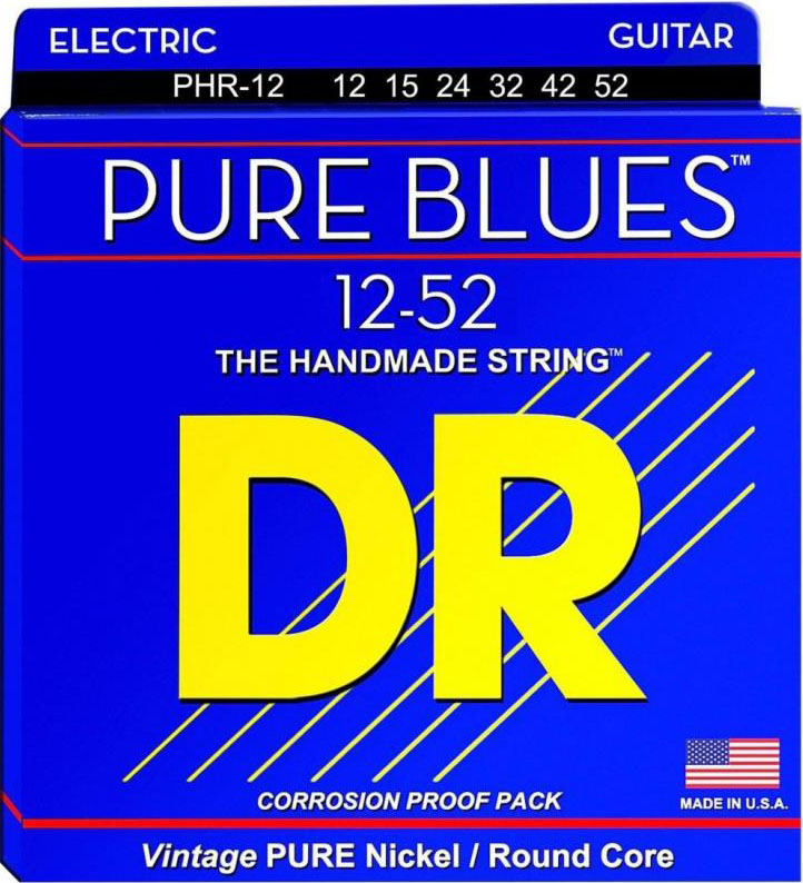 Струны для электрогитары DR PHR-12 Pure Blues Pure Nickel Extra Heavy Electric Strings 12/52