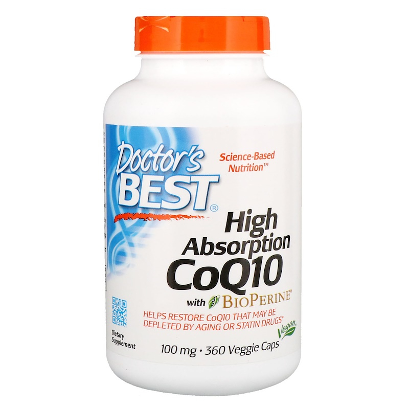Коензим Doctor's Best, CoQ10 з біоперином, CoQ10 with BioPerine, 100 мг, 360 капсул (24965)