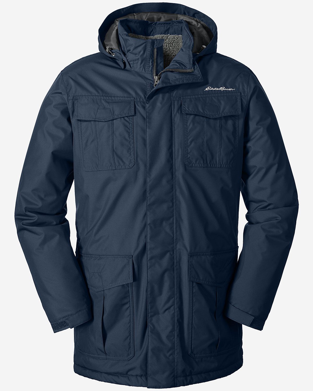 Куртка Eddie Bauer Mens Rainfoil Fleece-Lined Parka L Синій (5494BE)