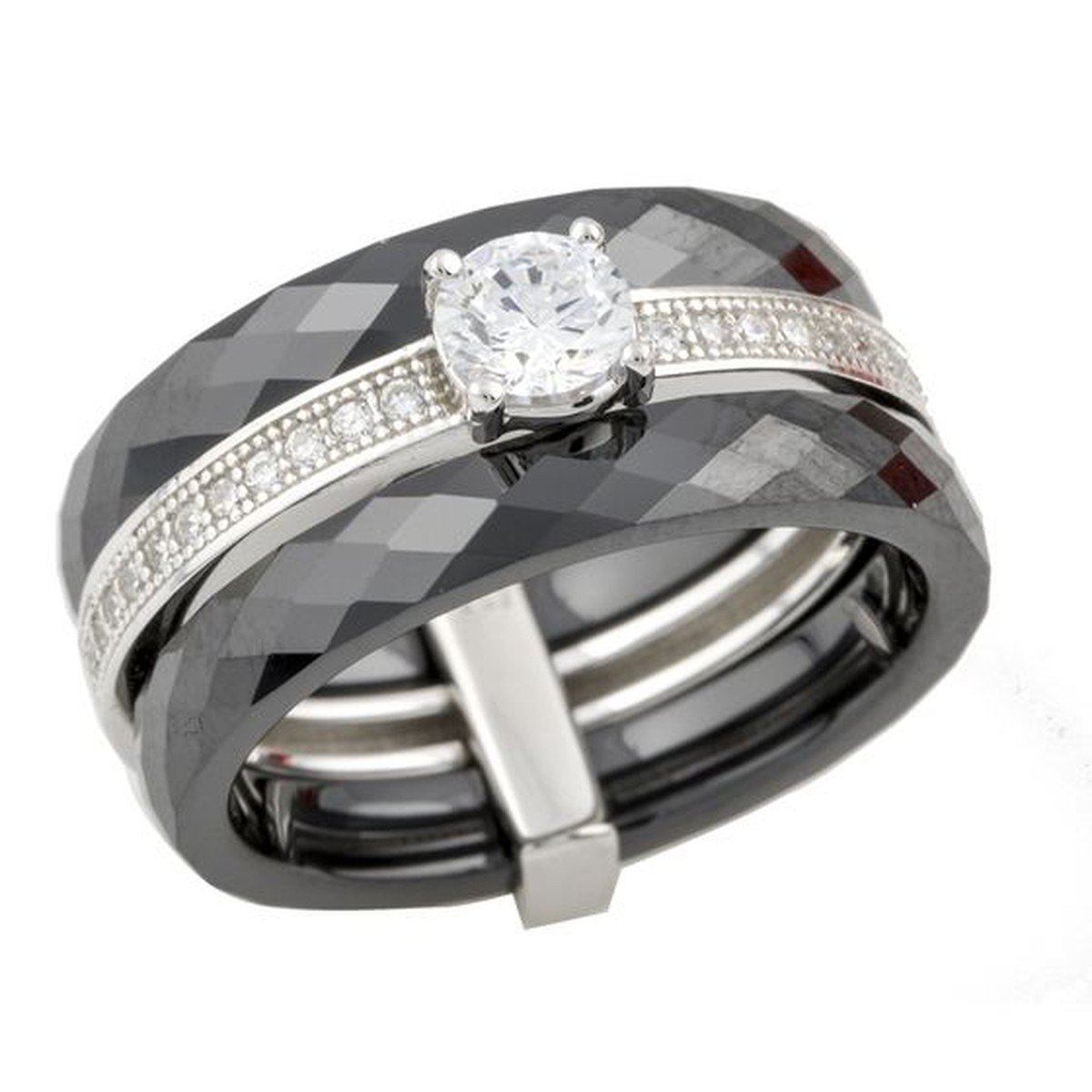 Серебряное кольцо SilverBreeze с керамикой (0481685) 17.5 размер