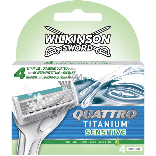 Сменные кассеты для бритья Wilkinson Sword Quattro Titanium Sensitiv - 4 шт (00301)