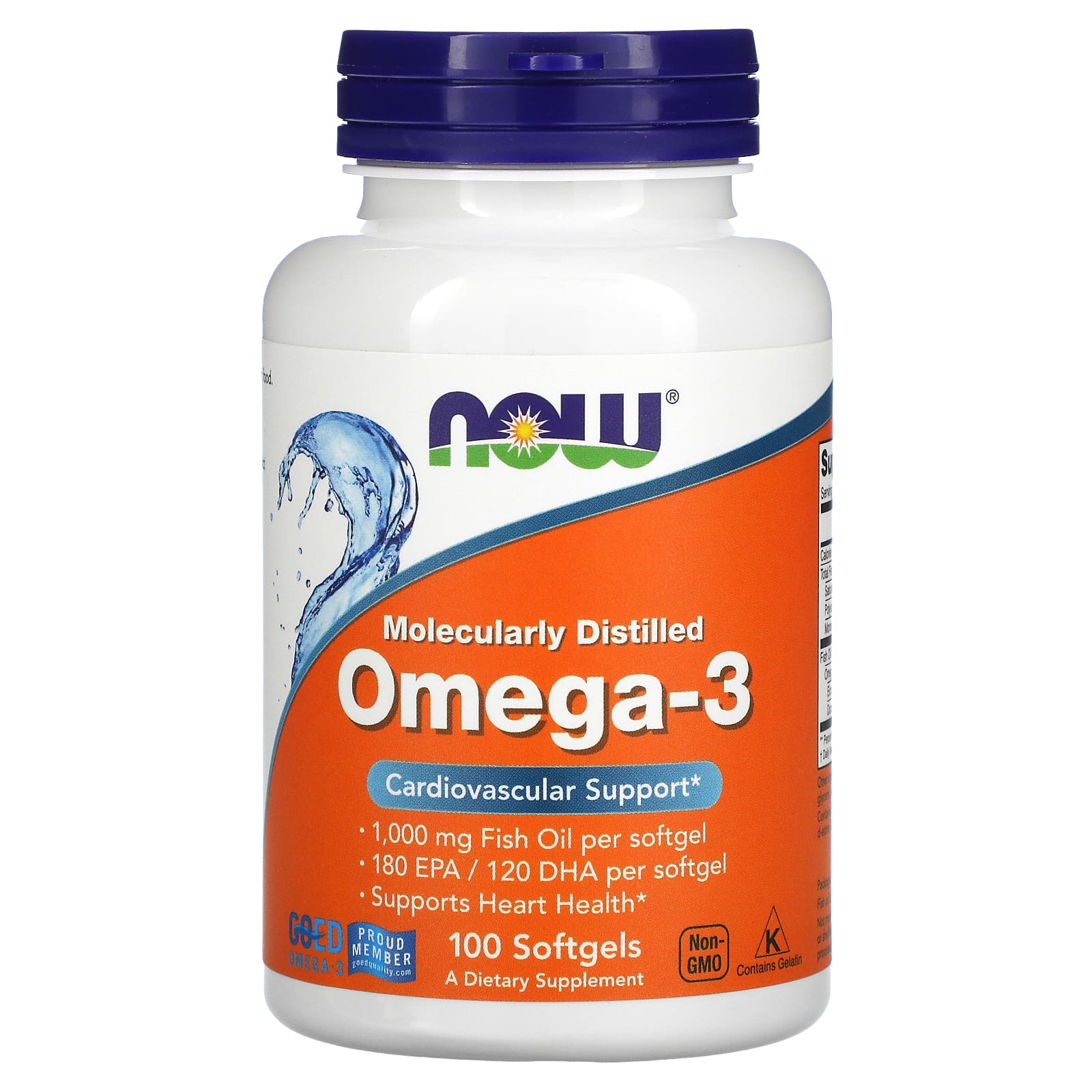 Омега-3 Now Foods 180 ЭПК/ 120 ДГК 100 гелевых капсул