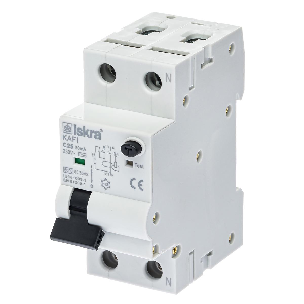 Диференціальний вимикач ISKRA KAFI2C25A 1P+N 25 A AC 30 mA DIN IP20 автоматичний (786100869000)