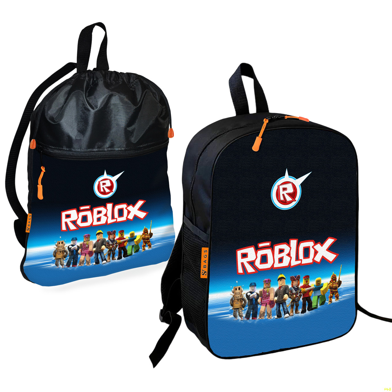Дитячий шкільний рюкзак зі сумкою для взуття, принт Roblox, водонепроникний, 2 шт