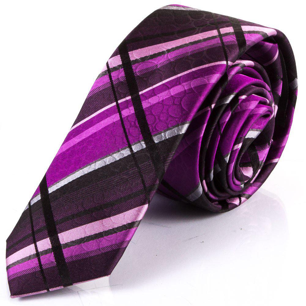 Узкий шелковый пурпурно-черный галстук Schonau - 54