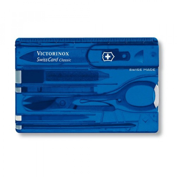 Ніж Victorinox SwissCard Transparent Синій (1049-Vx07122.T2)