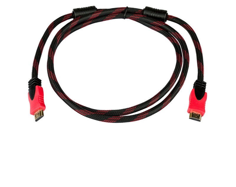 Кабель HDMI - HDMI ферриты позолоченные 1.5м Черный с красным (np2_0703)