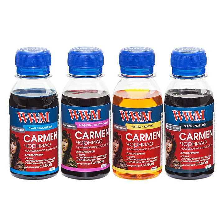 Комплект чернил для печати WWM Universal Carmen В/C/M/Y (CARMEN.SET-2) 4х100 г