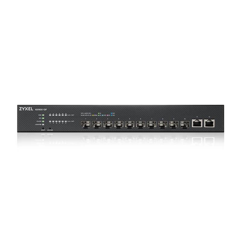 Коммутатор ZYXEL XS1930-12F (XS1930-12F-ZZ0101F) (10xSFP+, 2x10GE LAN, L2+, NebulaFlex, rack 19")