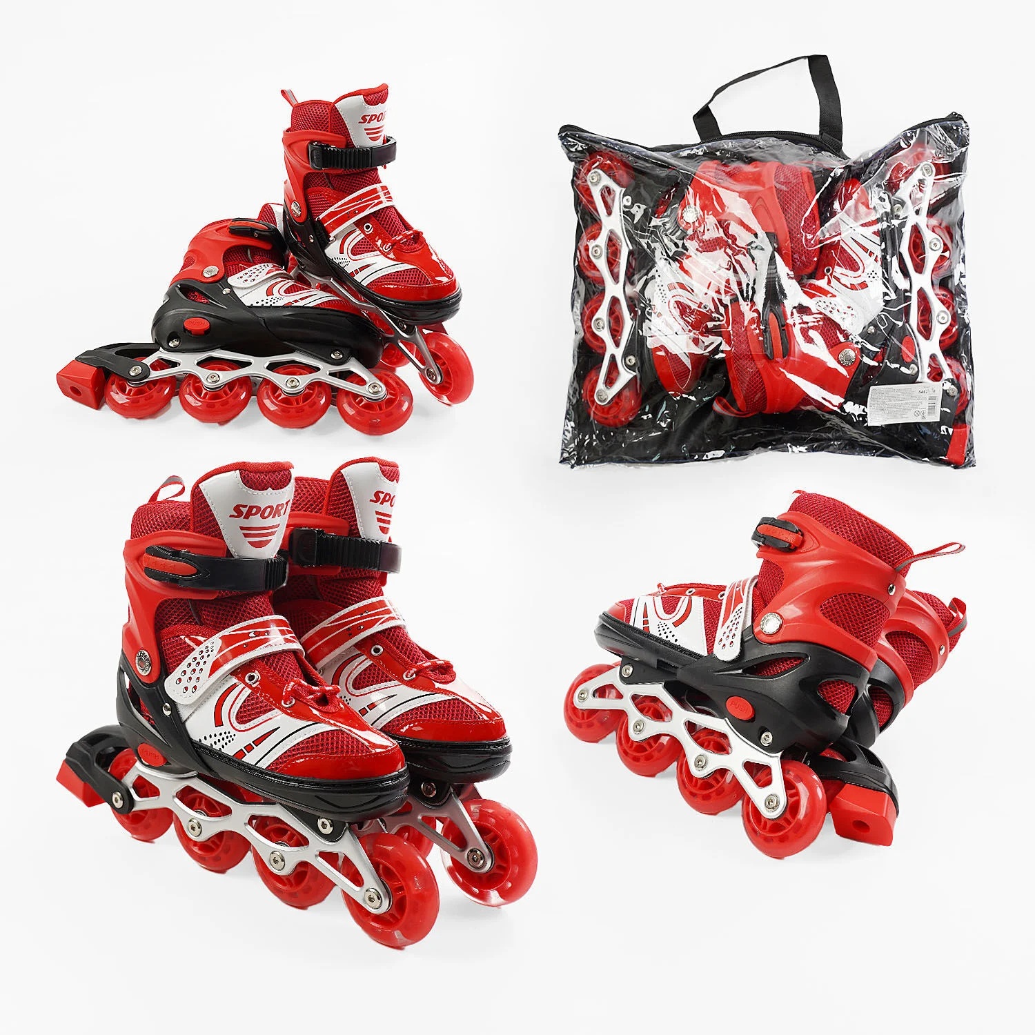 Роликовые коньки Best Roller 950-L PU 39-43 Красный (173868)