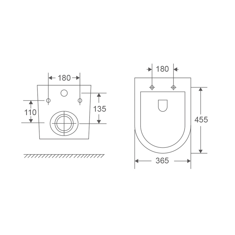 Унитаз подвесной Mixxus Premium Ellipse-0303-R Black 520x365x360mm система смыва RIMLESS (MP6464)