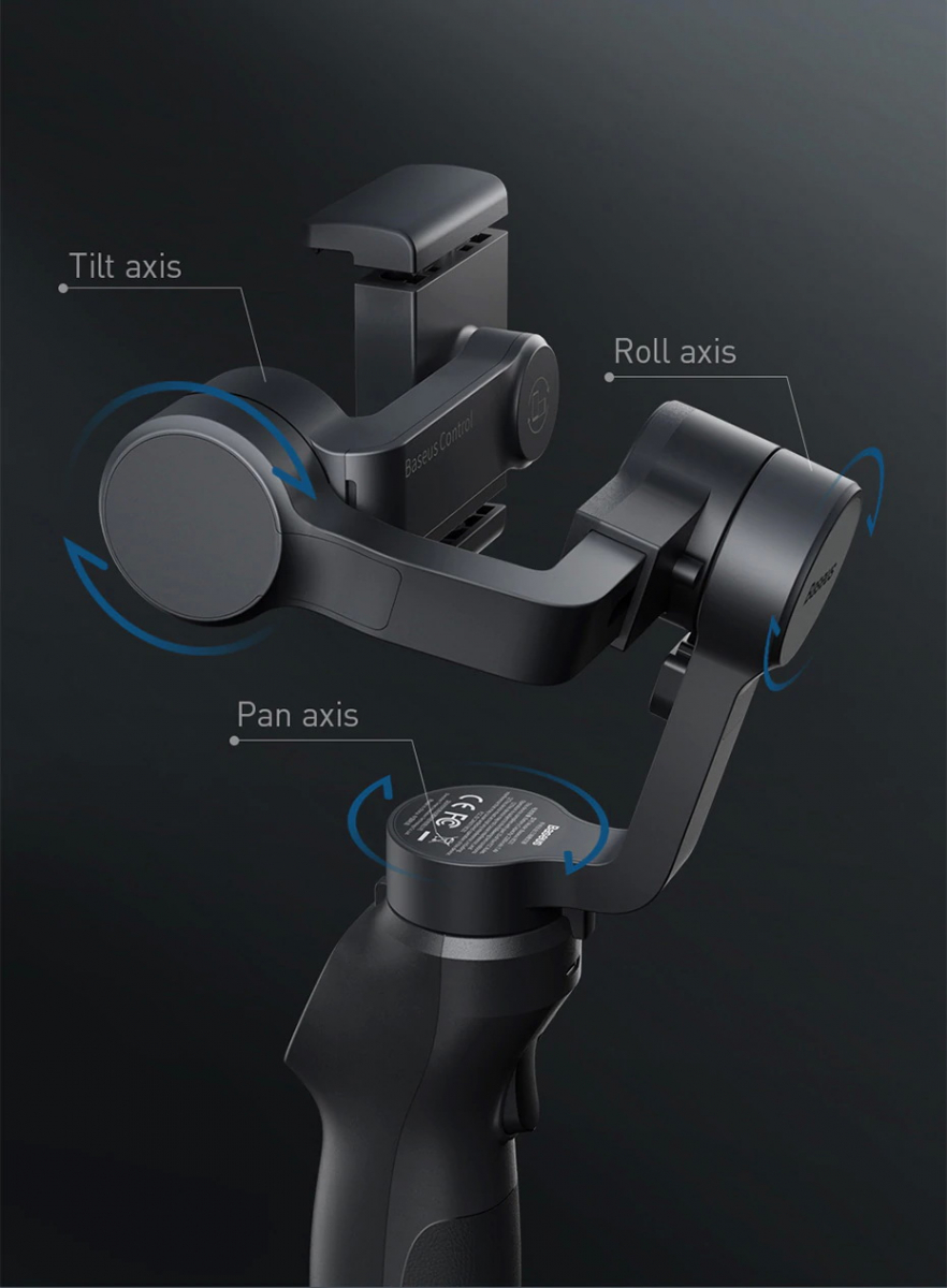 Стедікам для телефону та екшн-камери Baseus Control Smartphone Handheld Gimbal SUYT-0G Чорний