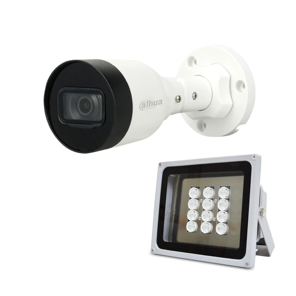 Комплект IP-видеокамера 2 Мп Dahua DH-IPC-HFW1230S1-S5 2.8 мм и ИК-прожектор Lightwell LW12-140IR45-220