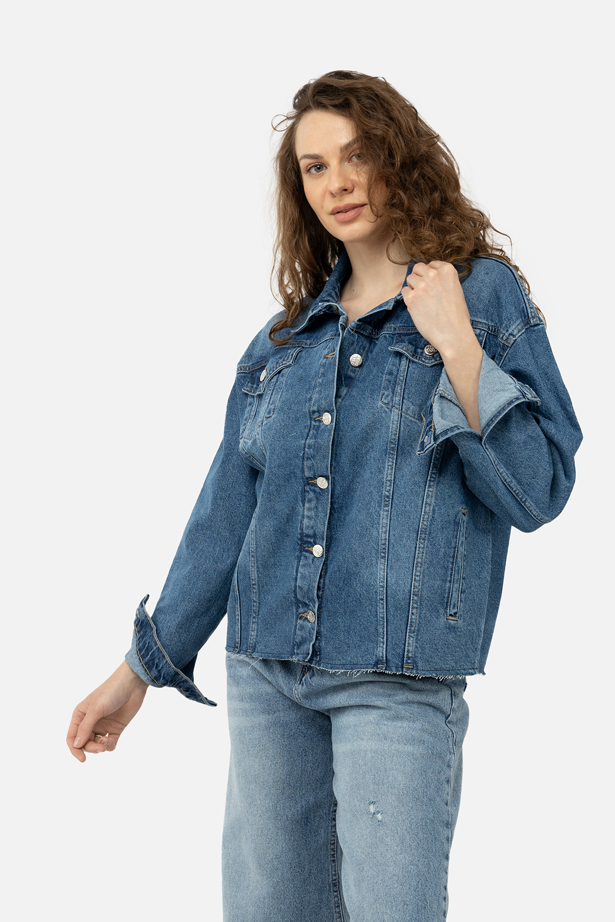 Женская джинсовая куртка Zeo Basic L Синий ЦБ-00245186 (SKT000980734)