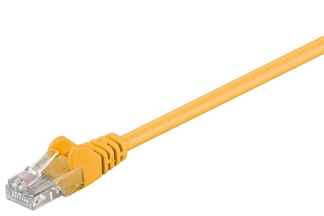 Патч-корд неекранований Goobay RJ45 UTP5e 10.0m patch AWG28 D=4.5mm Gold Protect жовтий (75.06.8346)