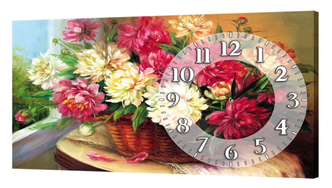 Настінний годинник на полотні ProfART 30 x 53 см Квіти (K-178_S)