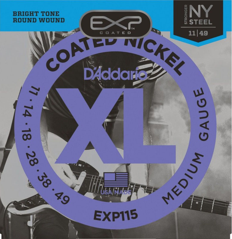 Струни для електрогітари D'Addario EXP115 Blues/Jazz Rock Electric Guitar Strings 11/49
