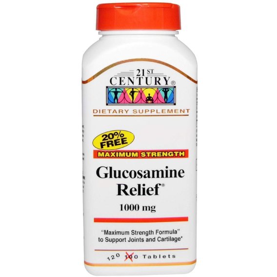 Препарат для суставов и связок 21st Century Glucosamine Relief Maximum Strength 1000 mg 120 Tabs CEN-22215