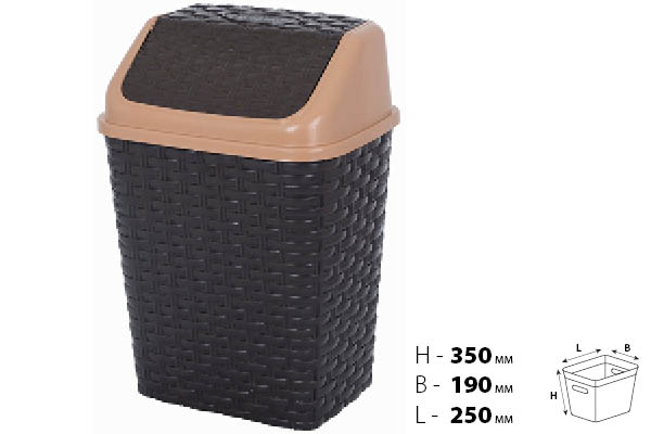 Контейнер для мусора VIOLET HOUSE COFFEE Роттанг 35х19х25 Коричневый (6513112)