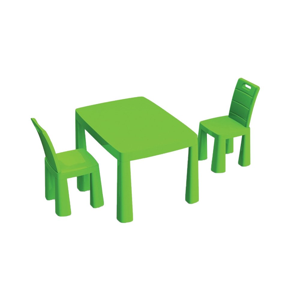 Дитячий пластиковий Стіл і 2 стільці DOLONI TOYS 04680/2 зелений